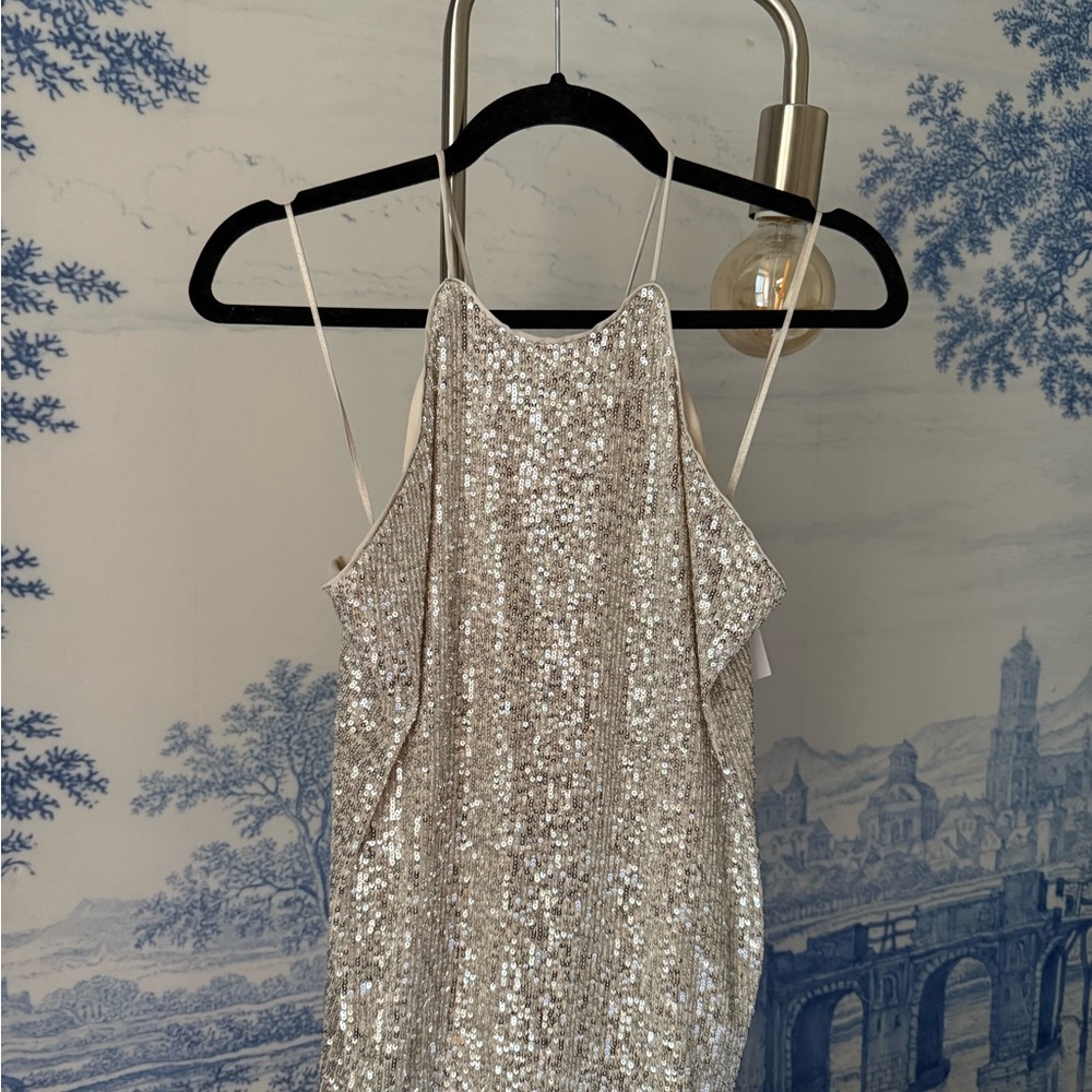 Banana Republic Silver Sequin Blouse